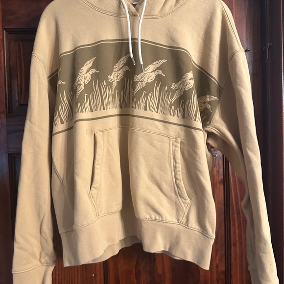 Signature Tan Hoodie with Unique Print - Picture 1 of 4
